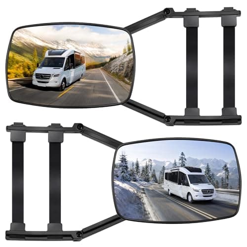 Image of KAOLALI Car Towing Mirrors, Caravan Towing Mirrors, 2 PCS Extended Rearview Mirrors, Adjustable, Dual View, 360 Degree Rotation, for Car RV Caravan Towing