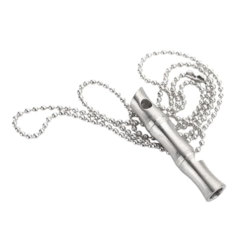 Image of DCYQAIN Stainless Steel Emergency Whistle, High Decibel Signal Whistle with Wearable Lanyard, Rustproof Compact Safety Whistle for Outdoor Survival, Hiking, Cycling and Dog Training