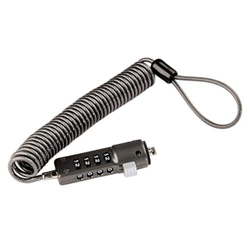Image of Invero 4 Digit Code Portable Notebook Combination Security Lock 100cm Ideal for Notebooks, Laptops and Netbooks - Anthracite