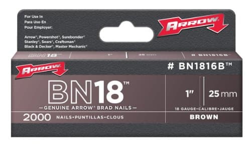 Image of Arrow Brown Head Brad/Nails Pack 2000 25 Mm
