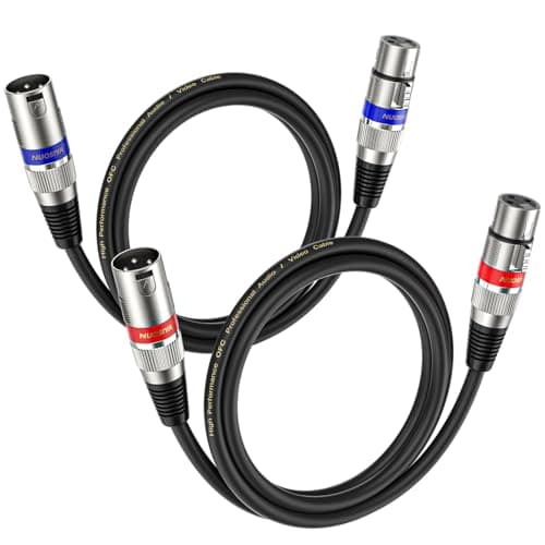 Image of NUOSIYA 1M XLR Cables 2 Packs,XLR Male to Female 3 Pins Balanced Microphone Cable for Studio Recorder, Mic, Mixer, Speaker System, Phantom Power