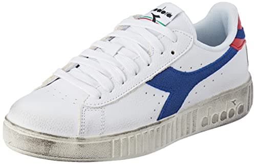 Image of Diadora Women's Game Step Premium Wax Gymnastics Shoe, White Beaucoup Blue, 5.5 UK