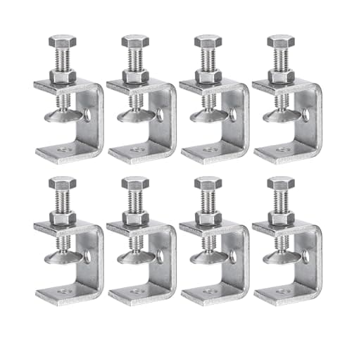 Image of sourcing map Stainless Steel C-Clamp 1.46 Inch / 40mm Wide Jaw Opening 0-37mm Clamping Range Stainless Steel C-Clamp for Woodworking Welding Building Household Mount 8Pcs