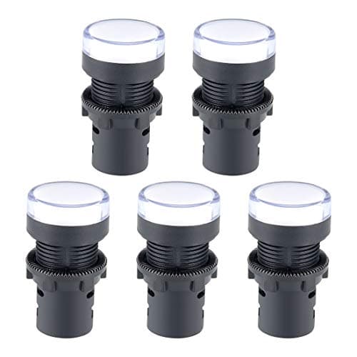 Image of sourcing map 5Pcs White Indicator Light AC/DC 24V, 22mm Panel Mount, for Electrical Control Panel, HVAC, DIY Projects