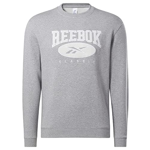 Image of Reebok Women's Unisex Classics Archive Essentials Crew Sweatshirt, Medium Heather Grey, L