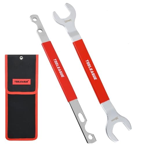 Image of TOOLEAGUE 2Pcs Fan Clutch Wrench Set,32mm & 36mm Wrenches,Fan Clutch Removal Tool Kit,Compatible with BMW,Ford,GM, Chevrolet,Dodge,Jeep Water Pump Pulley Holder and Nut Water Hub Removal