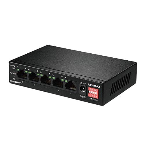 Image of Edimax ES-5104PH V2 - Long Range 5-Port Fast Ethernet Switch with 4 PoE+ Ports & DIP Switch
