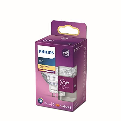 Image of Philips LED GU5.3 Bulb, 20 W, Reflector, Silver, 36° Rotation, Warm White