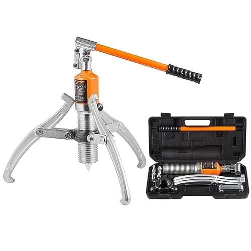 Image of VEVOR Hydraulic Gear Puller, 15 Ton Max Capacity Wheel Bearing Pulling Separator, 2 or 3 Jaws Puller, Vertically and Horizontally, 12" Jaw Hydraulic Puller with Case for Pulling Hubs