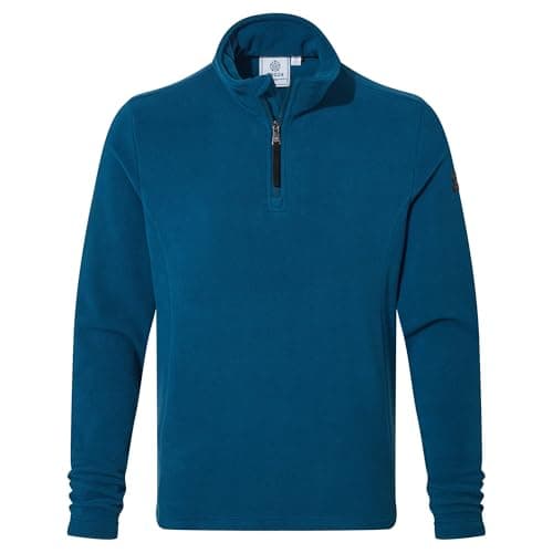 Image of TOG24 Revive Men's Fleece Pullover Lightweight & Warm Microfleece Jacket Quarter Zip Jumpers Thermal Top Recycled Polyester Sweatshirts Marine Blue XL