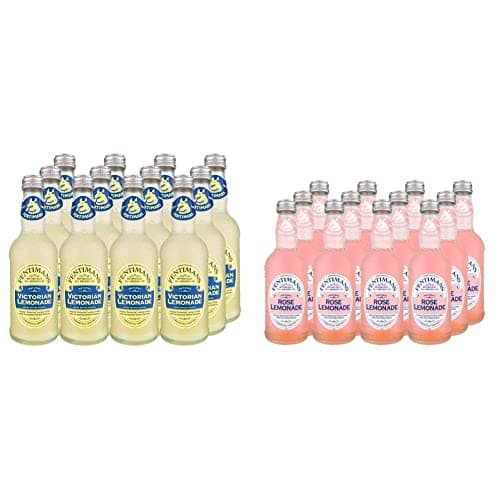 Image of Fentimans Traditional Victorian Lemonade 275 ml (Pack of 12) & Rose Lemonade, 12 x 275 ml Bottles