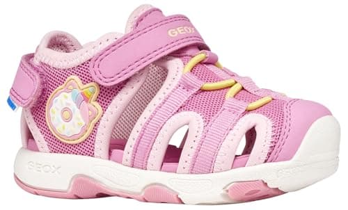 Image of Geox Boy's B Sandal Multy Girl, Dk Pink Lt Yellow, 7.5 UK Child
