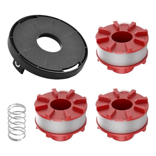 Image of Strimmer Spools for Einhell 3405096 GE-CT 36/30 LI E SOLO, Cordless Grass Trimmer Spools with Cover for AGILLO 18/200, 2mm dia 8m long (3 Spool + 1 Cover)