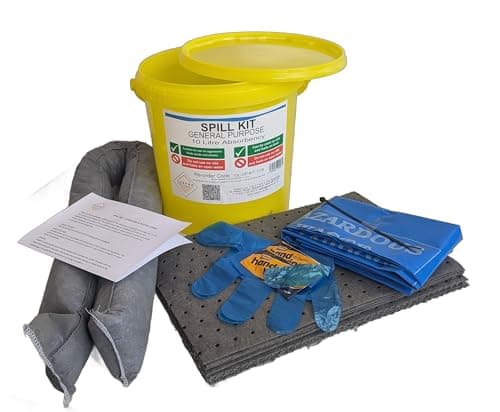Image of 10L General Purpose Spill Kit - Bright Yellow Clip Seal Tub with Handle and Tamper Tag for Quick Spill Response and Safety Audits