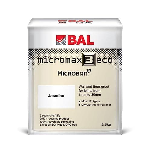 Image of Bal Micromax3 Eco Grout Wall & Floor Grout, Rapid Set, Antimicrobial, Suitable For Interior & Exterior 2.5KG Bag - Jasmine