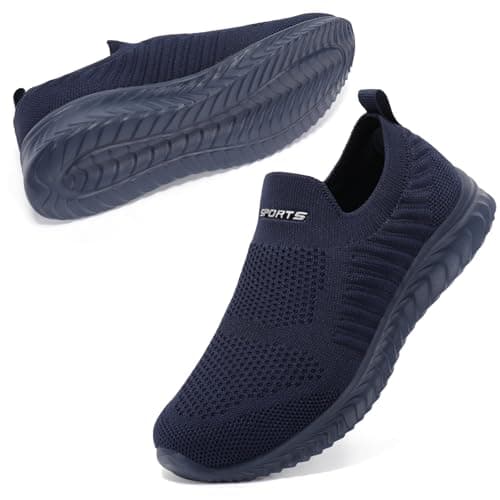 Image of STQ Womens Trainers Lightweight Slip on Shoes for Women Comfortable Ladies Work Walking Gym Fitness Shoe All Navy UK 6