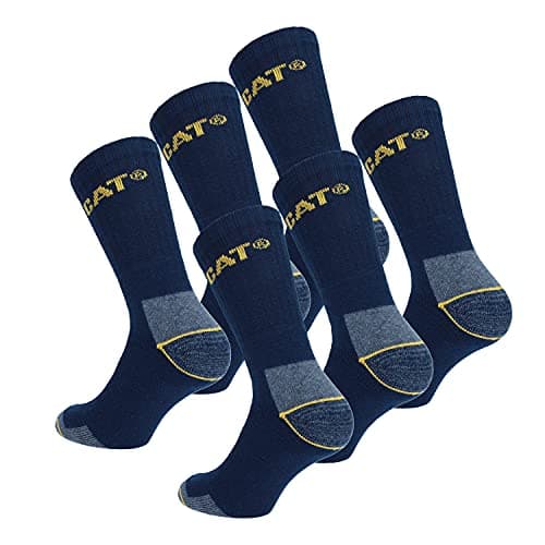 Image of 6 Pairs Caterpillar CAT Men's Works Socks (Blue, 9-11)
