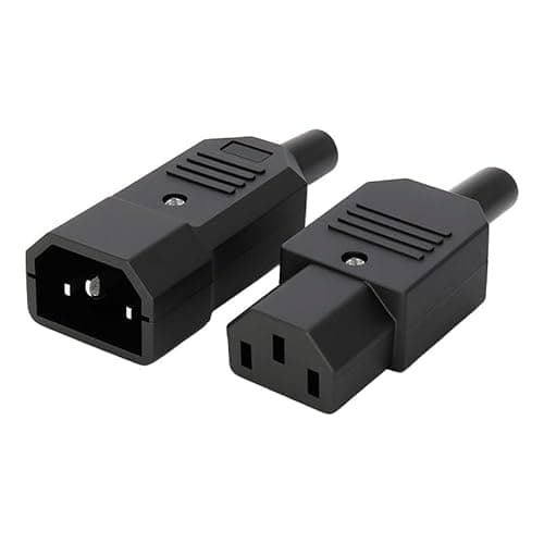 Image of IEC C14 Male C13 Female Power Connector, 3-Pin AC 250V 10A Heavy Duty Rewireable Inline Plug Power Equipment Adapter