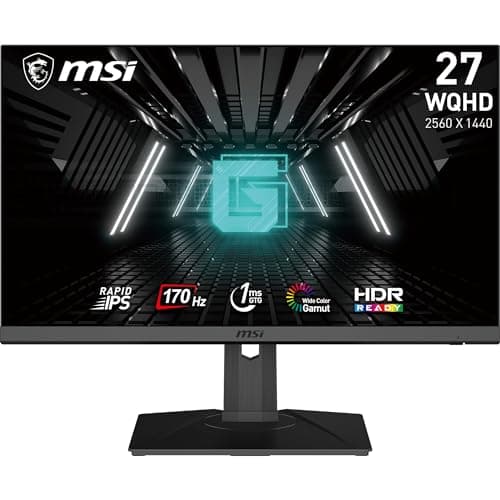 Image of msi G272QPF, 27" Gaming Monitor, 2560 x 1440 (QHD), Rapid IPS, 1ms, 170Hz, G-Sync Compatible, HDR Ready, HDMI, Displayport, Tilt, Swivel, Height Adjustable, Pivot