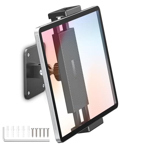 Image of urmust Tablet Wall Mount Aluminum iPad Wall Mount 360°Adjustable Tablet Holder Compatible with iPad iPhone Galaxy Tab Kindle Fire HD, Switch All 4.7-13" Tablets and Phones