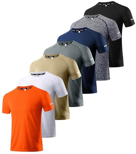 Image of Boyzn 7 Pack Men's Sports T-Shirts, Moisture Wicking Breathable T Shirts for Men, Muscle Fit Workout Running Shirt for Men, Quick Dry Short Sleeve Active Exercise Gym Tee Shirts 7P02-3XL