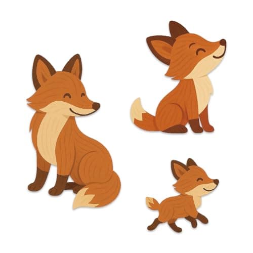Image of GOMAKERER 3 Pcs Wooden Fox Wall Decor, Wooden Forest Animals Decor Rustic Fox Shaped Wood Wall Sculptures Art for Home Nursery Bedroom Living Room Bathroom Decor Housewarming Gift