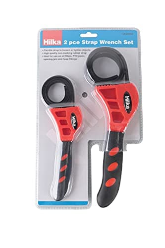 Image of Hilka 12630002 2 PCE Strap Wrench Set, Red & Black