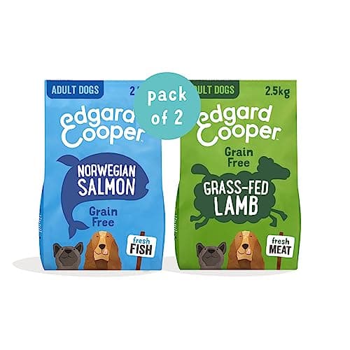 Image of Edgard & Cooper Natural Dry Adult Dog Food 2.5kg Lamb Grain Free & Adult Dog Dry Food Fresh Norwegian Salmon 2.5kg Fresh Meat, Grain Free, High Protein & Natural Ingredients