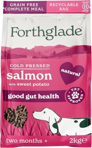 Image of Forthglade Dry Dog Food, Cold Pressed (2kg), Hypoallergenic and Grain Free Dog Food, Salmon & Vegetables, Natural Senior, Adult and Puppy Meal, Vet Approved For Good Gut Health