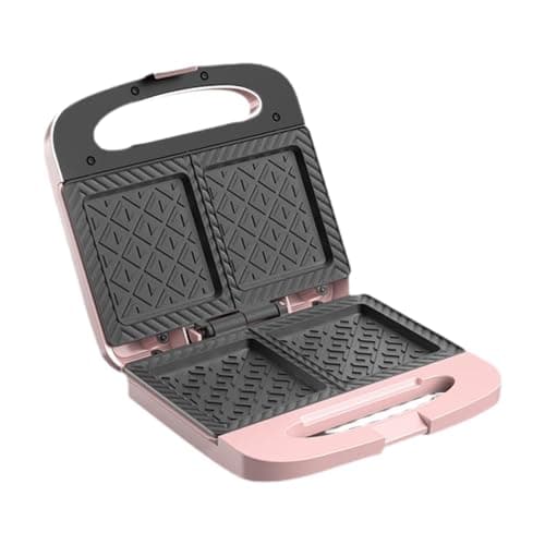 Image of LOVIVER Sandwich Maker Breakfast Machine Kitchen Gadgets with Cool Touch Handle, Non-Stick Plates Electric Sandwich Toaster, 750W Multifunctional Panini Makers Patty Maker for Small Kitchens, Pink