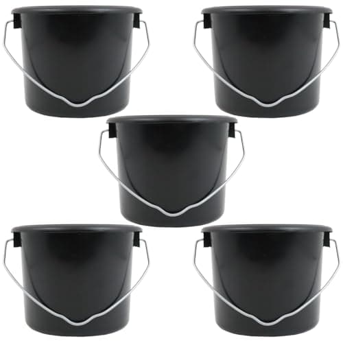 Image of 5 x 1LTR Plastic Paint Kettle - Painter & decorators paint pot bucket