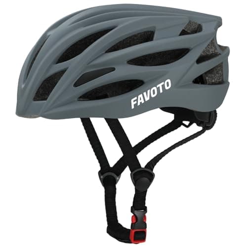 Image of Favoto Bike Helmet for Adults – Lightweight Road Cycling Helmet 14 Vents Adjustable MTB Helmet Size Medium 55-58cm for Men and Women Grey