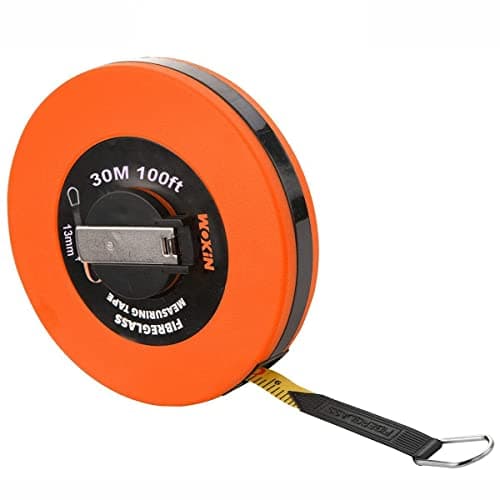Image of WOKIN 30m*12.5mm Long Fiberglass Measuring Tape, Gauge Measure Ruler Tools for DIY or Building Requirements Surveyors and Engineers Site use Measurements with Metric