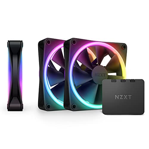 Image of NZXT F120 RGB Duo Triple Pack - 3 x 120mm Dual-Sided RGB Fans with RGB Controller – 20 Individually Addressable LEDs – Balanced Airflow and Static Pressure – Fluid Dynamic Bearing – PWM – Black