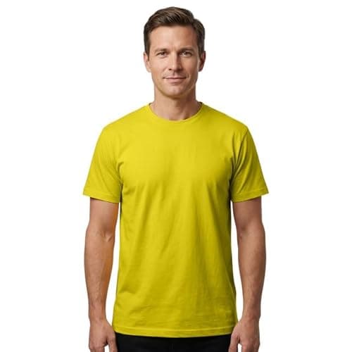 Image of Plain T Shirt Luxury Fine Organic Ringspun Cotton Men's t-Shirt(S, Yellow)