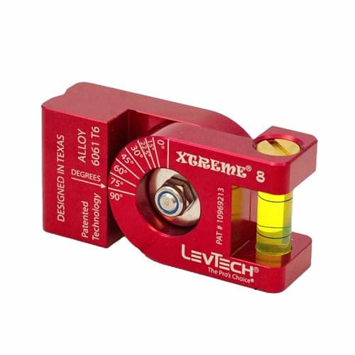 Image of LevTech Xtreme 8 Magnetic Torpedo Level – 8 Angle Marks (0°, 15°, 22.5°, 30°, 45°, 60°, 75°, 90°) | Rare Earth Magnets | Replaceable Vial | Heavy-Duty Aluminum Body