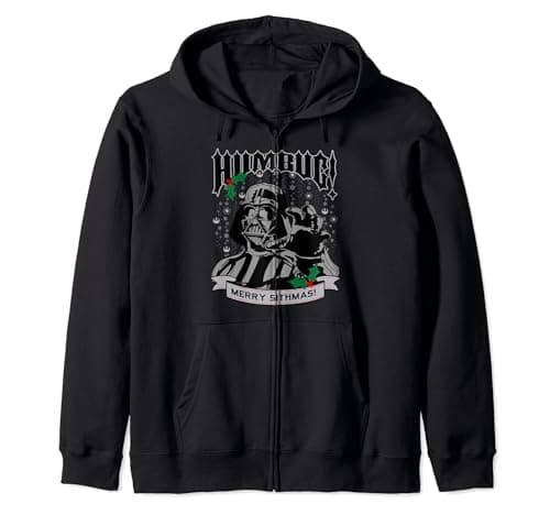 Image of Star Wars Darth Vader Bah Humbug Merry Sithmas Christmas Zip Hoodie