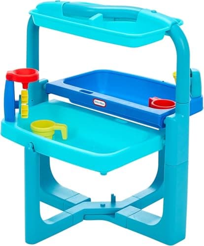 Image of little tikes Easy Store Water Table - Outdoor Folding Playset with Accessories for Water Fun - Folds Away for Easy Storage - Encourages Active Play - For Kids Ages 3+ years
