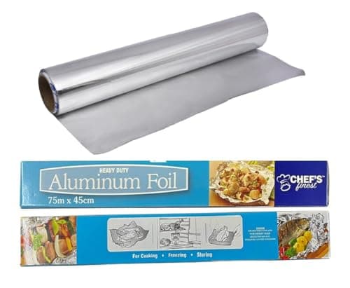 Image of Tezraftaar® Aluminium Kitchen Catering Tin Foil Roll 450mm x 75m 18" for Hot Food Wrapping Baking Storing