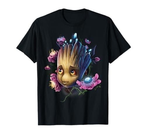Image of Marvel Guardians Of The Galaxy Groot Flowers Graphic T-Shirt T-Shirt