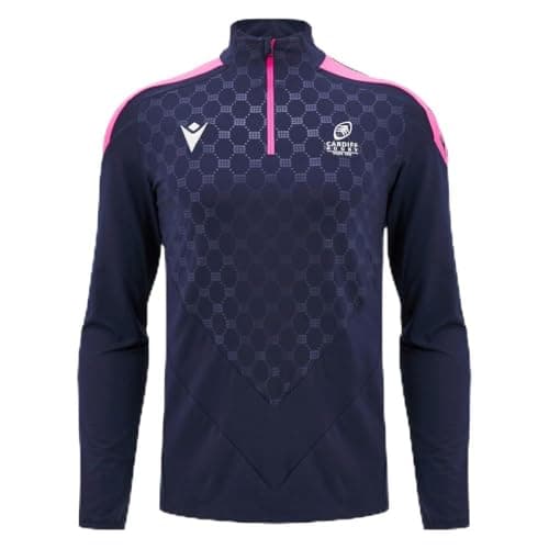 Image of Macron Cardiff Rugby 2024/25 Mens Heavy Training 1/4 Zip Top Navy (UK, Alpha, 4XL, Regular, Regular)