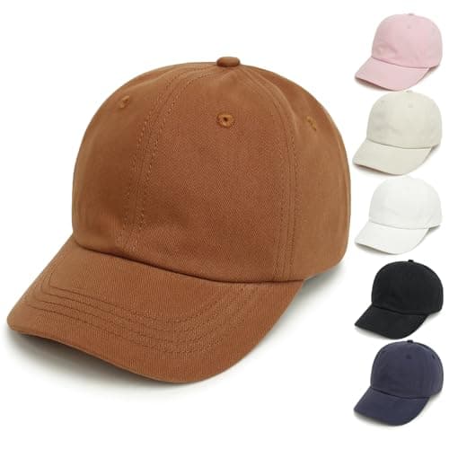 Image of QIYIENDIAN Toddler Baseball Hat Baby Baseball Cap Cotton Kids Hats Boys Girls Infant Sun Baby Cap(Caramel,2-5Y)