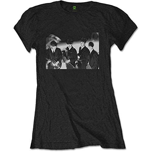 Image of Ladies The Beatles Smiles Photo Official Tee T-Shirt Womens Girls (Medium) Black