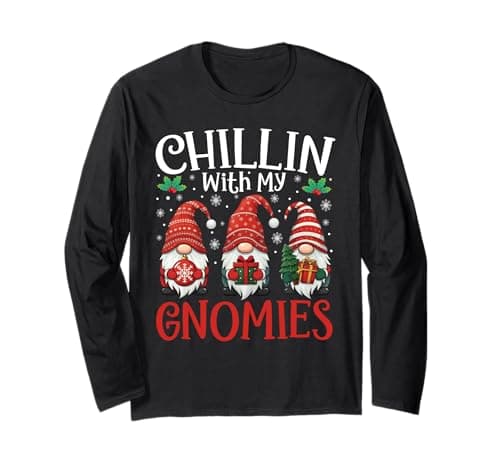 Image of Chillin With My Gnomies Family Matching Christmas Gnome Long Sleeve T-Shirt