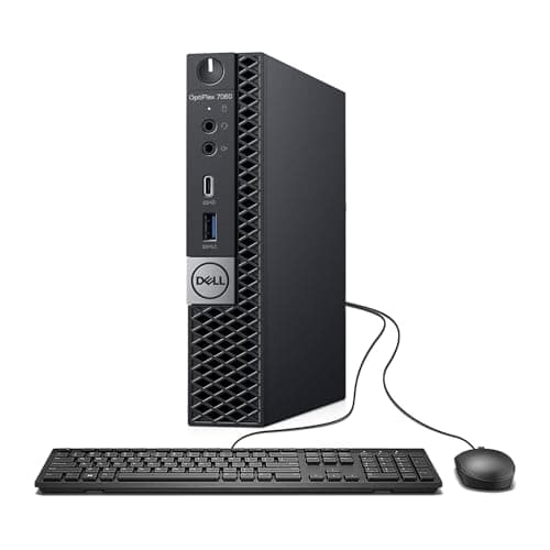 Image of Dell Optiplex 7060 Mini Desktop Computer PC, Intel Core i5-8500, 8GB RAM, 256GB SSD, WiFi, Bluetooth, US Keyboard QWERTY, Windows 11 Pro (Renewed)