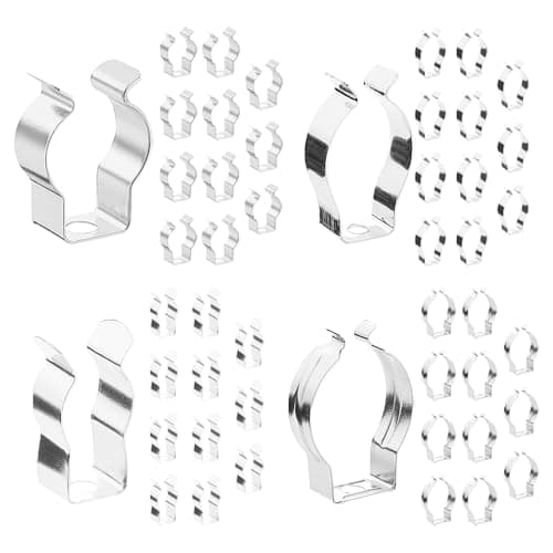 Image of JJ PRIME - 48 x Assorted Various Size Wall Mounted Tool Spring Terry Clips | Tool Clips Storage | Tool Holder Wall Clips Heavy/Light Duty - Garden Tool Tidy for Shed (DIY Clips Springs Assorted)