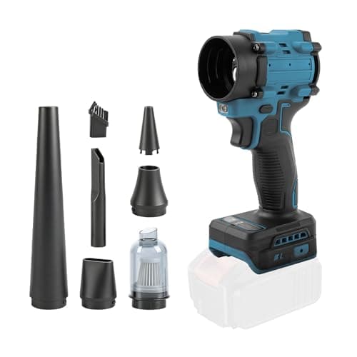 Image of Cordless Duster Blower for Makita 18V, 2 in 1 Handheld Vacuum Cleaner Brushless Leaf Blower 85000 RPM with Adjustable Speed & 5 Nozzles for Car Home Office Kitchen (No Battery) (Blue, for Makita)