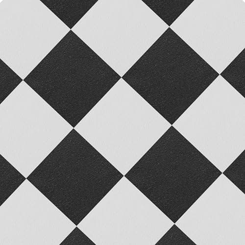 Image of Vinyl Floor Tiles Self Adhesive - 30-Pack Mixed / 30ft² (2.79m²) Peel And Stick Tile - 12x12 inch (30.5x30.5cm) For Kitchen, Hallway and Bathroom Flooring - 15 Black & 15 White Pcs Checkerboard