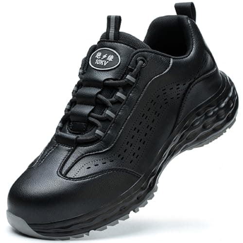 Image of R-Win Waterproof Safety Shoes 10KV Insulated Shoe for Men Women Non Metal Composite Plastic Toe Cap Trainers Puncture Proof Lightweight Work Boots Black