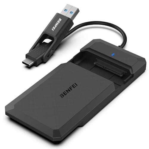Image of BENFEI 2.5 Inch SATA to USB Tool Free External Hard Drive Enclosure, USB Type-C/Type-A to Sata Compatible for 2.5 Inch SSD(Optimized for SSD, Support UASP SATA III)